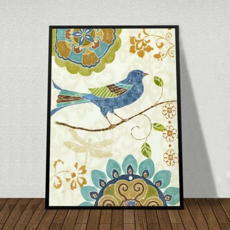 Tranh chim và hoa cách điệu