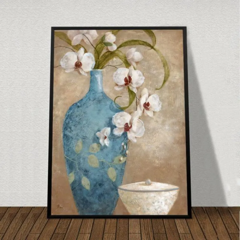 Tranh tĩnh vật bình hoa phong lan