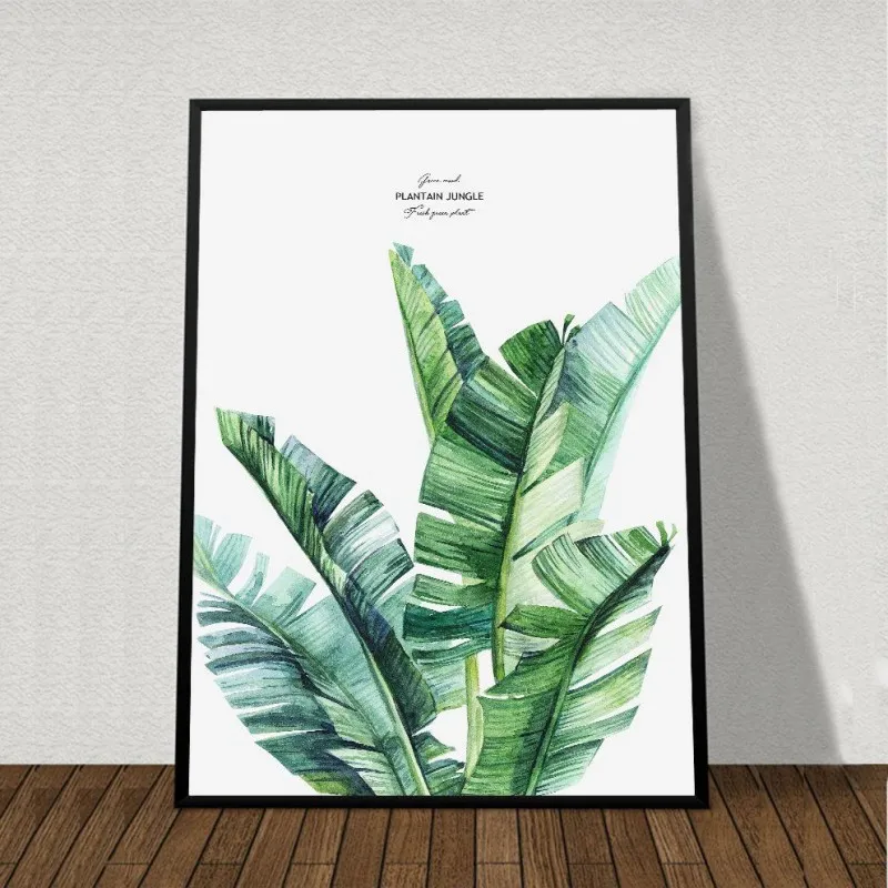 Tranh bộ lá cây nhiệt đới, lá chuối