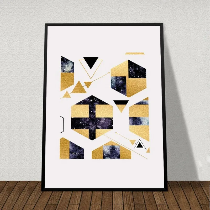 Tranh bộ trừu tượng gồm cây khô, nai, các hình tròn, chữ spirit, abstract simple