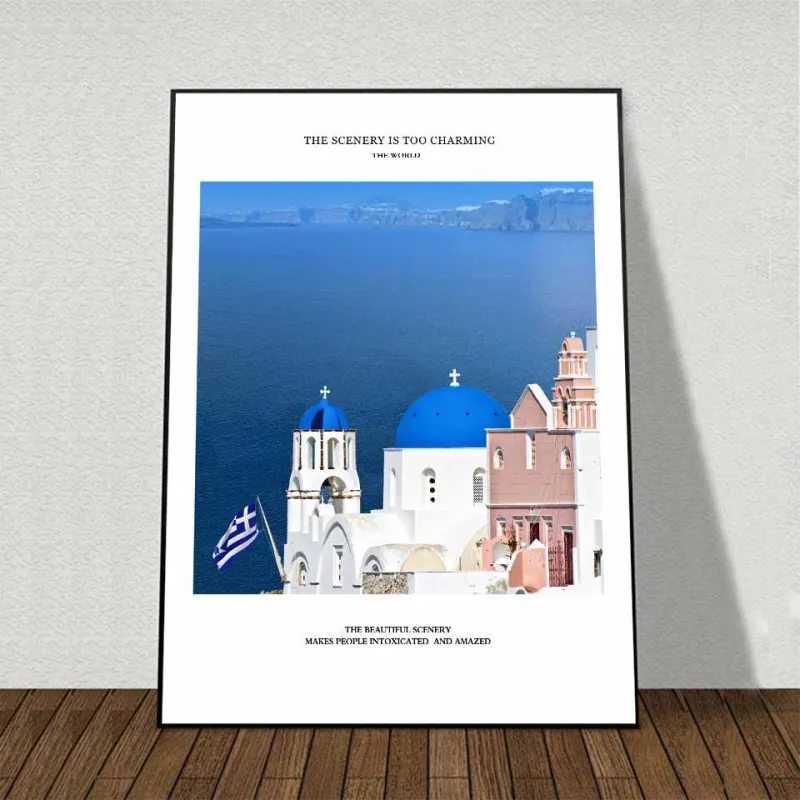 Tranh canvas phong cảnh thành phố Oia, Hy Lạp