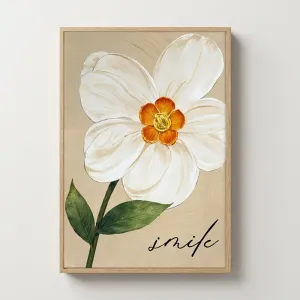 Bộ 3 Tranh Canvas Hoa Trắng Tối Giản và Nghệ Thuật Mondrian Cho Phòng Khách Hiện Đại