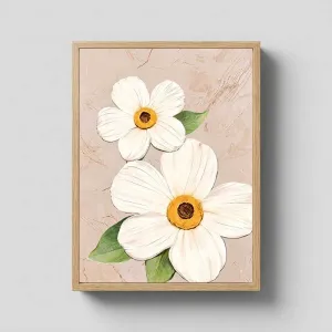 Bộ 3 Tranh Canvas Hoa Trắng Và Bình Hoa Tĩnh Vật Phong Cách Boho Nghệ Thuật
