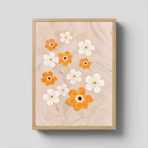 Bộ 3 Tranh Canvas Hoa Trắng Và Bình Hoa Tĩnh Vật Phong Cách Boho Nghệ Thuật