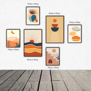 Bộ 6 Tranh Canvas Trừu Tượng Boho