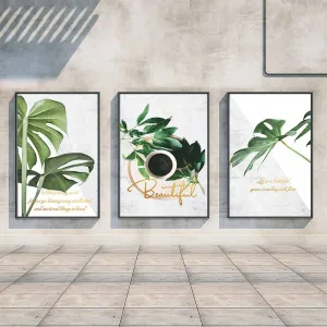 Bộ 3 Tranh Canvas: Năng Lượng Nhiệt Đới & Tách Cà Phê  Beautiful