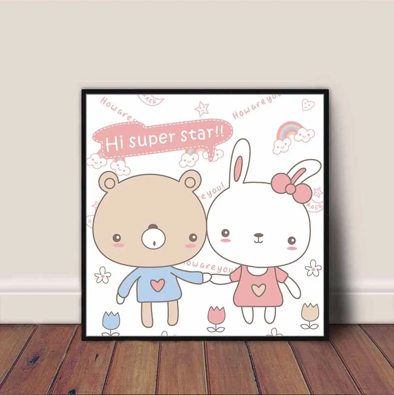 Tranh các loài vật ngộ nghĩnh treo phòng trẻ em