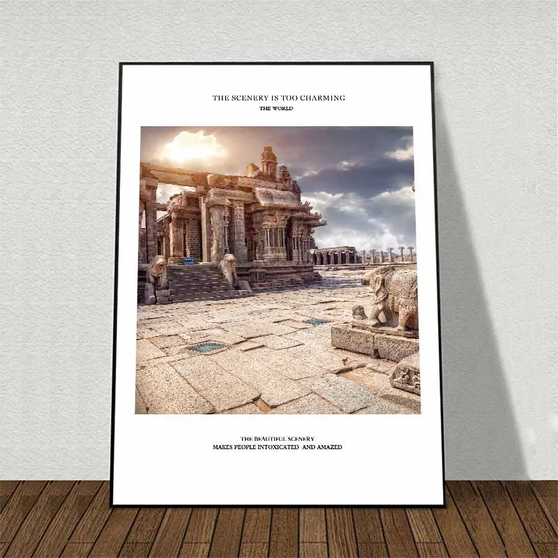 Tranh phong cảnh Đền chùa Hampi, Ấn Độ