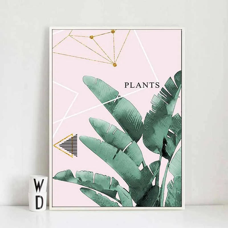 Tranh lá cây nhiệt đới lá chuối, lá dừa, lá cọ