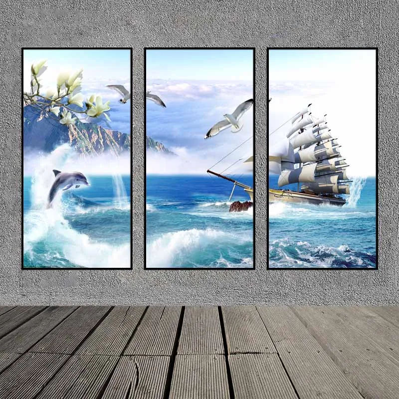 Tranh phong thủy thuận buồm xuôi gió, tranh thuyền buồm