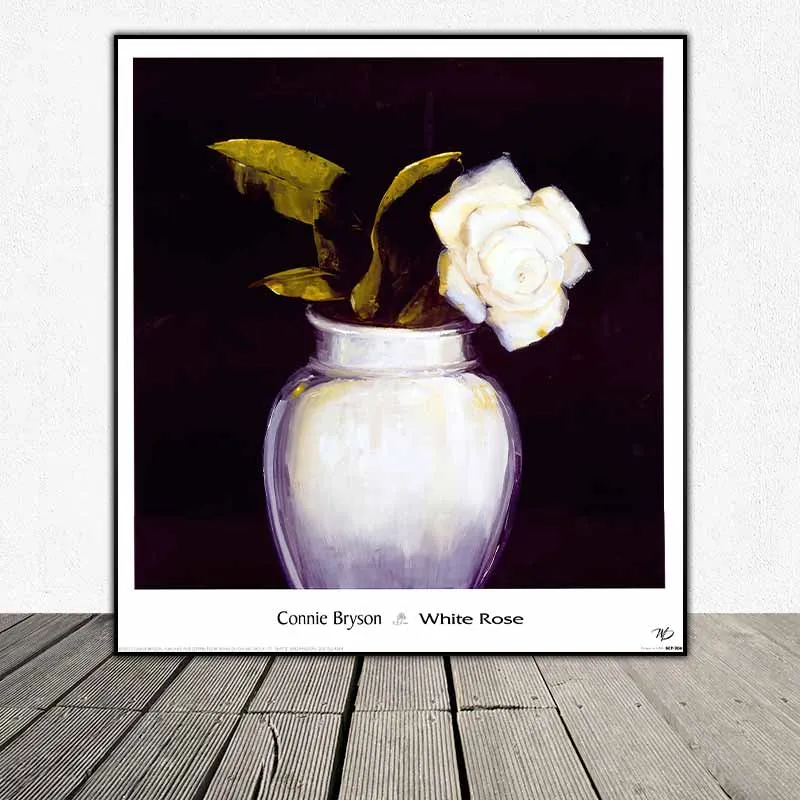 Tranh tĩnh vật bình hoa hồng của họa sĩ Connie Bryson