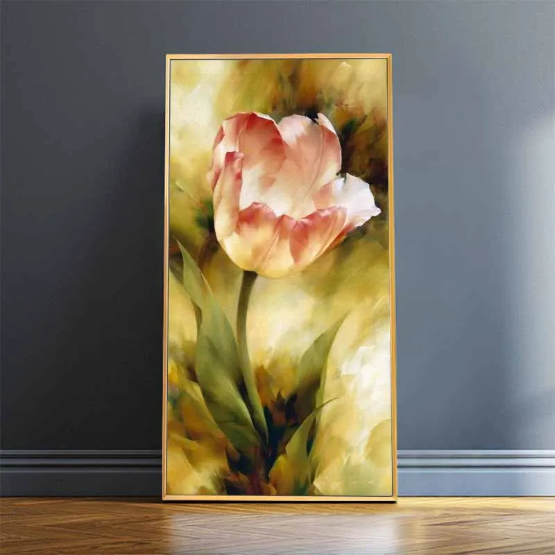 Tranh hoa tulip và hoa hồng