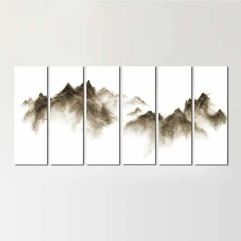 Tranh trừu tượng mây phủ ngọn núi