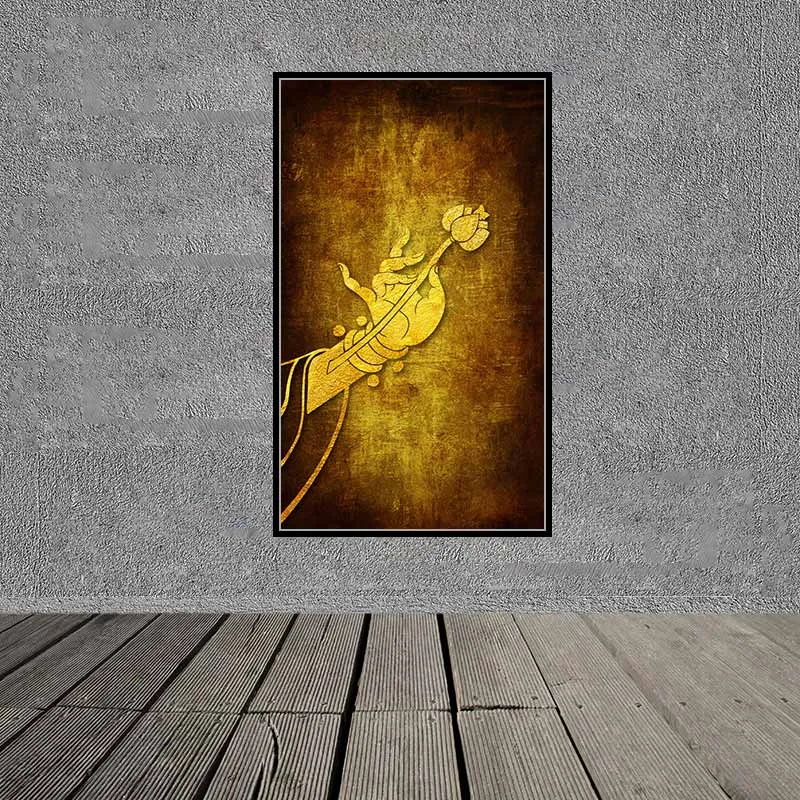 Tranh bàn tay đức phật và hoa sen