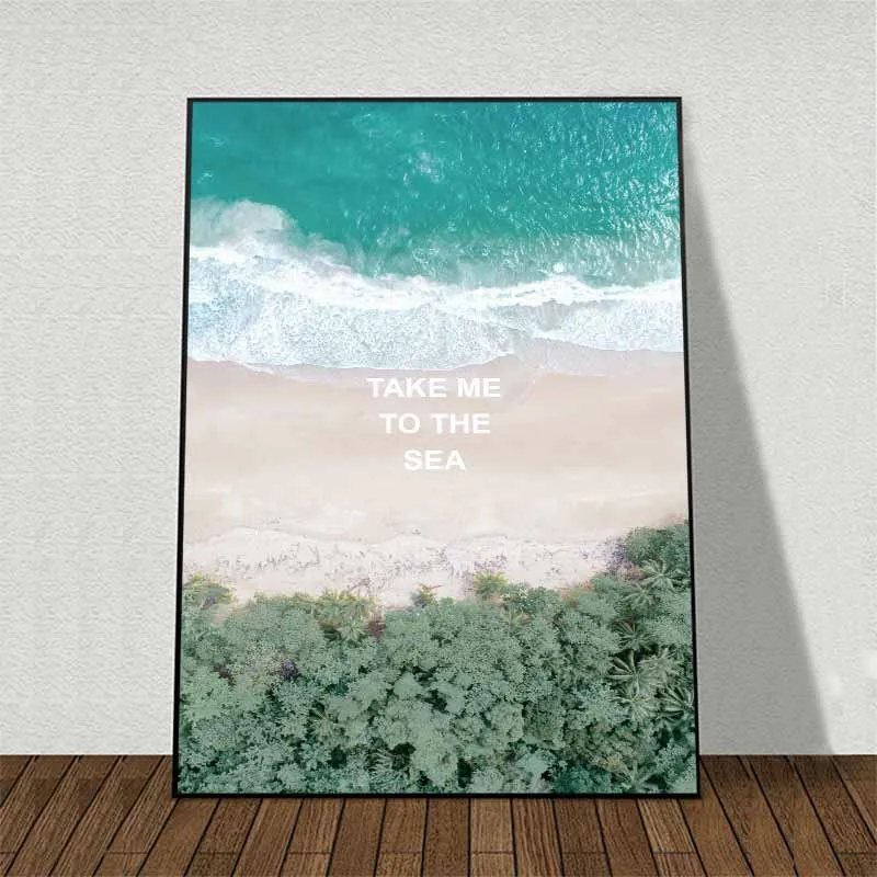 Tranh Scandinavian xe ô tô, bãi biển và đồi núi