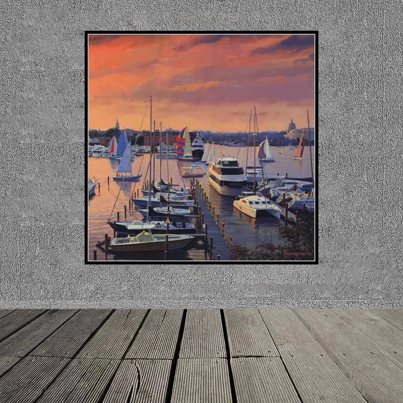 Tranh phong cảnh bến thuyền