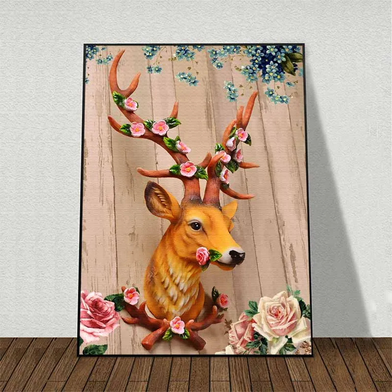 Tranh hươu nai theo phong cách 3d