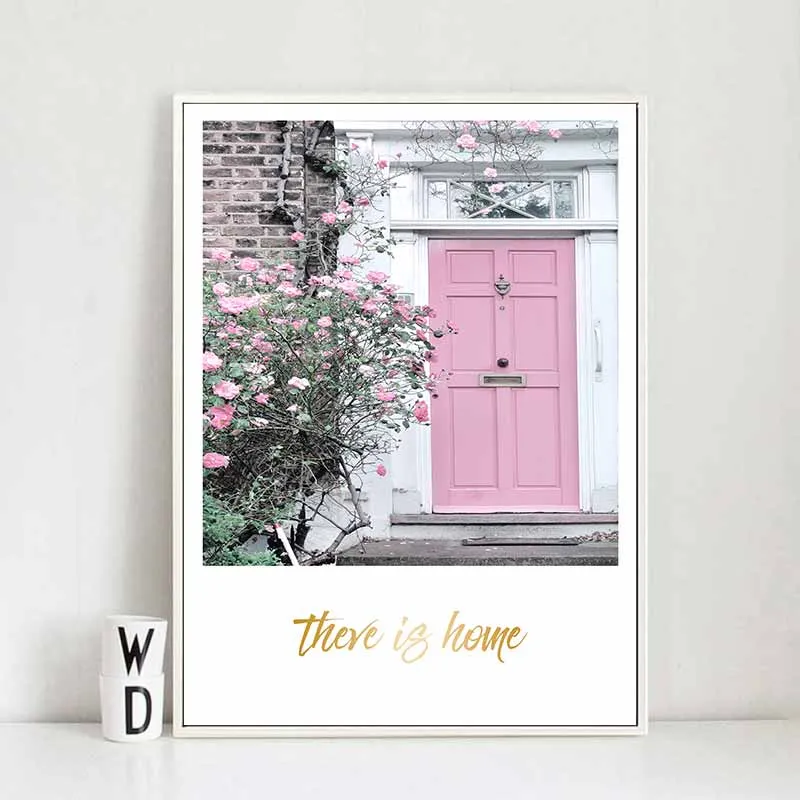 Tranh hoa hồng, xe đạp và bụi tầm xuân