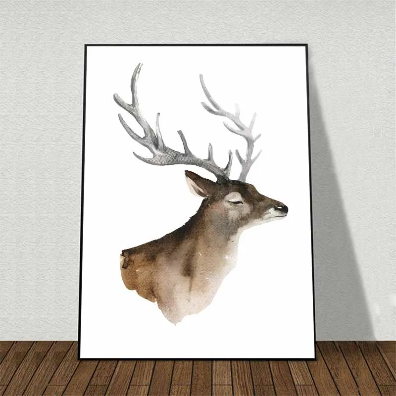 Tranh đầu và sừng nai trừu tượng