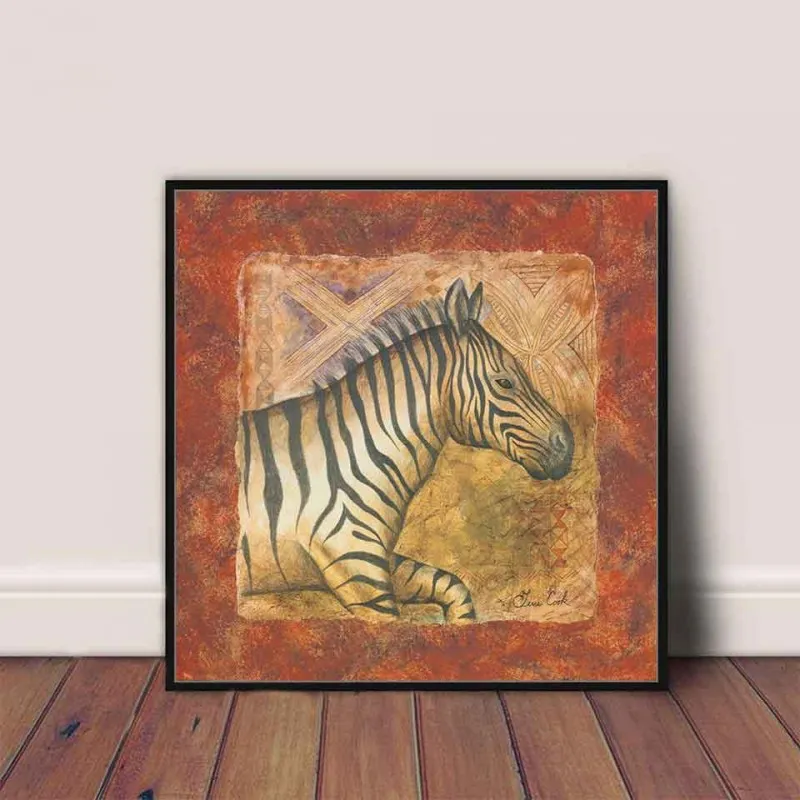 Tranh canvas động vật ngựa vằn, báo đốm voi và hổ