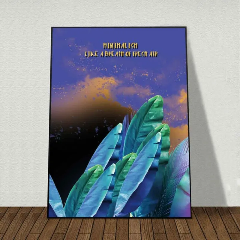 Tranh canvas chim hồng hạc trong bụi chuối