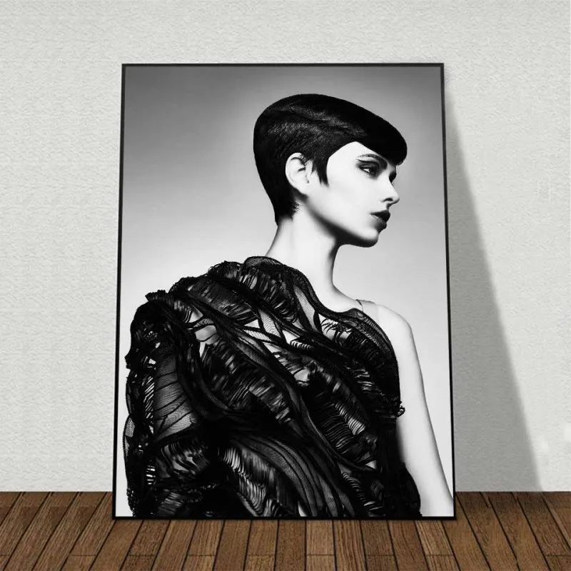 Tranh canvas 6 tấm cô gái thời trang nón mũ và áo