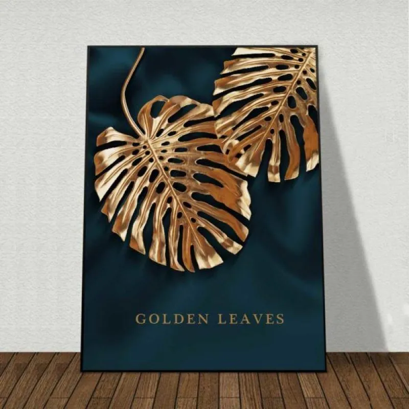 Tranh trừu tượng lá cây nhiệt đới