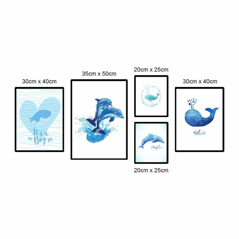 Tranh canvas cá voi và cá heo