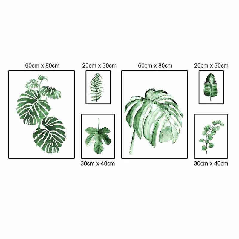 Tranh canvas các loại lá cây nhiệt đới