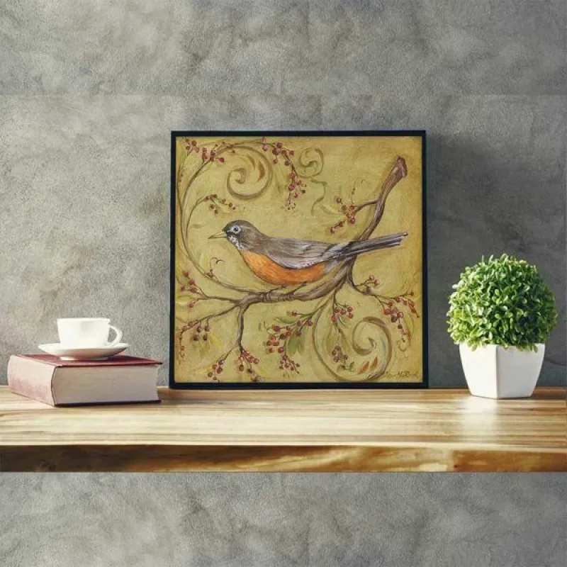 Tranh chim và hoa theo thể loại Retro