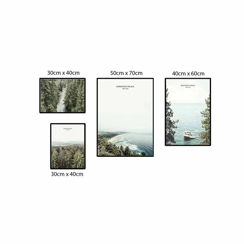 Tranh Scandinavian phong cảnh rừng và biển