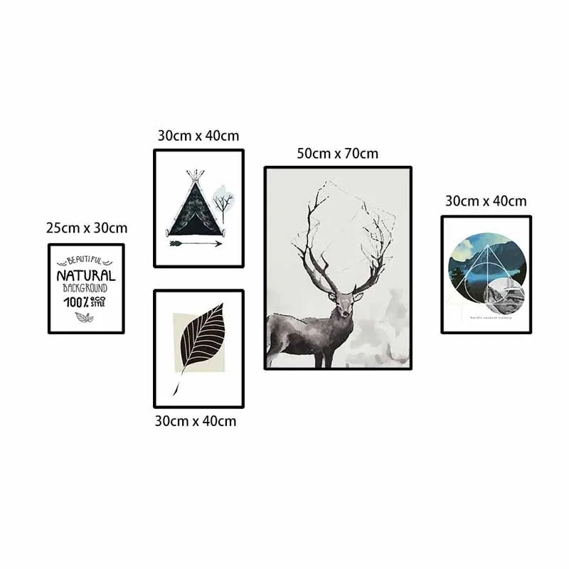 Tranh Scandinavian nai và cái khối hình học trừu tượng