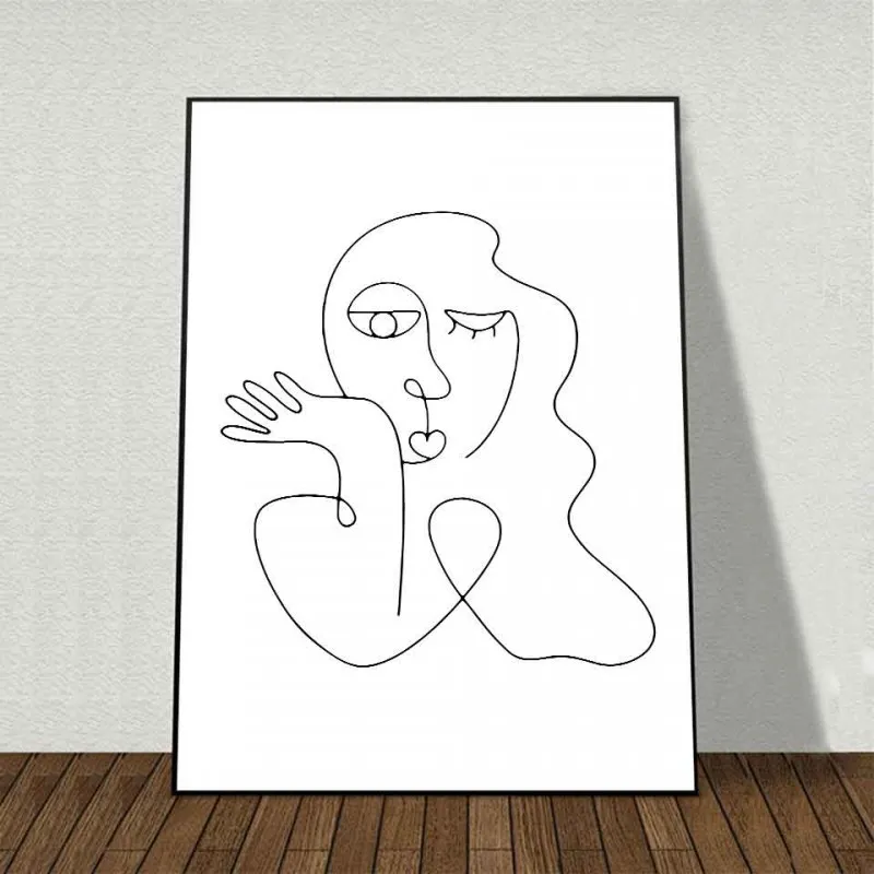 Tranh canvas trừu tượng đường nét