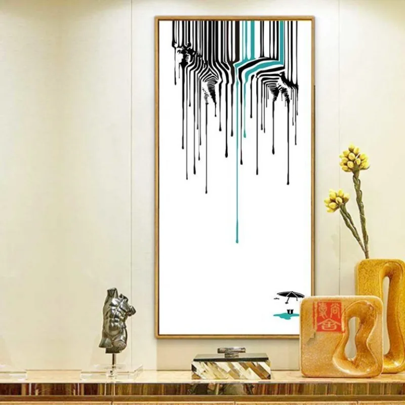 Tranh ngựa vằn và hươu cao cổ trừu tượng ngộ nghĩnh