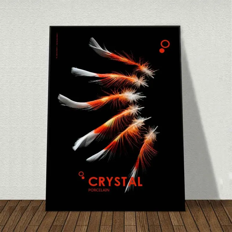 Tranh canvas lông chim trừu tượng kết hợp chữ hiện đại