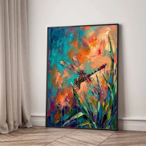 Tranh Canvas Nghệ Thuật: Chuồn Chuồn Đa Sắc
