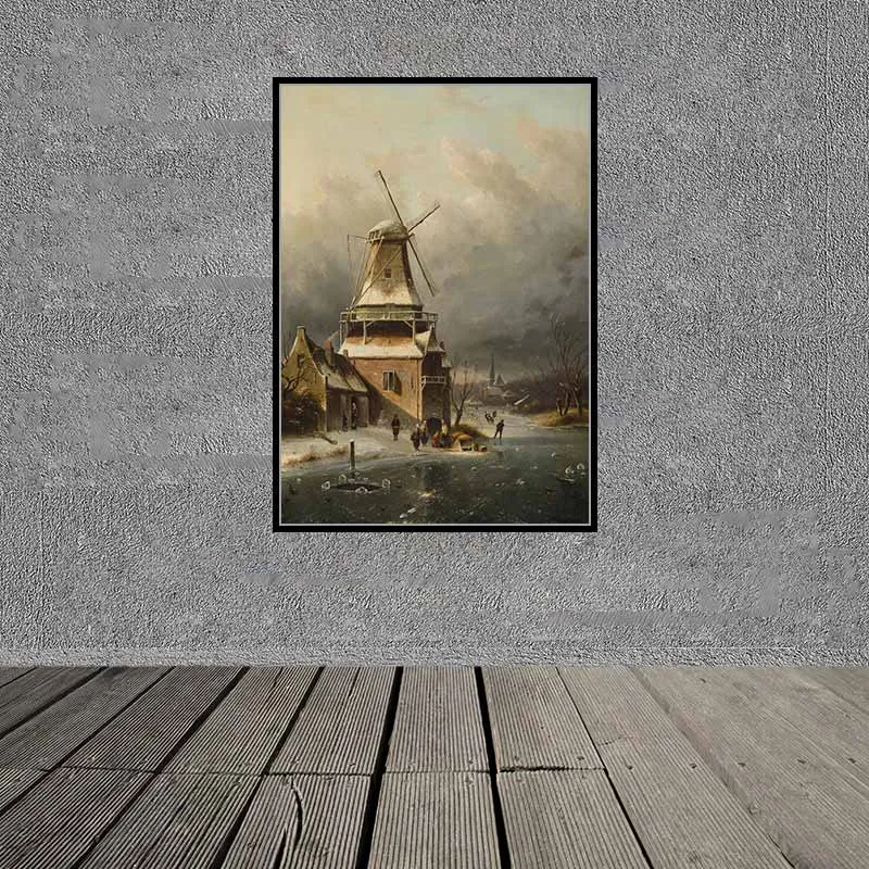 4 bức tranh canvas phong cảnh của họa sĩ Frederik Marinus Kruseman