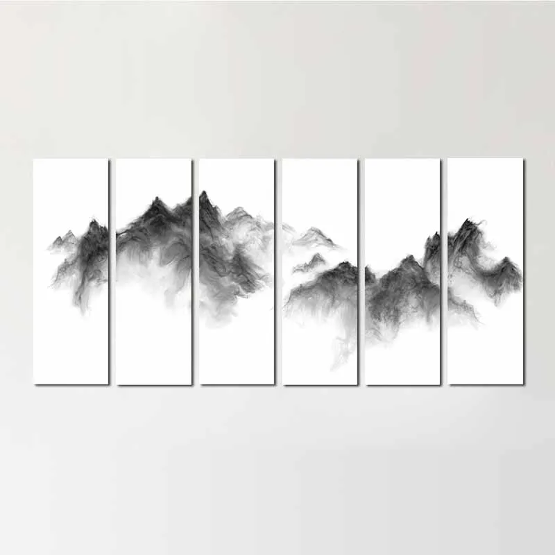 Tranh trừu tượng mây phủ ngọn núi