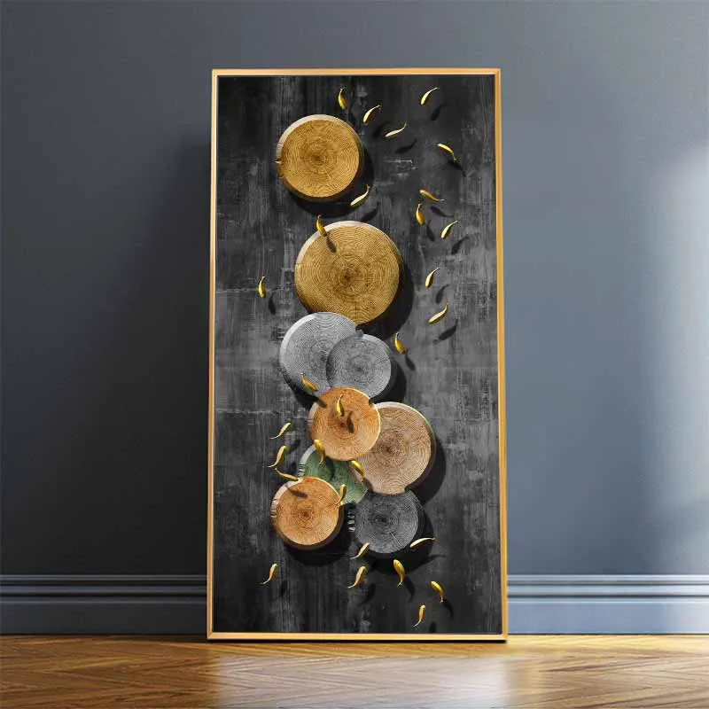 6 Tấm tranh canvas phong thủy 9 con cá chép cửu ngư trừu tượng