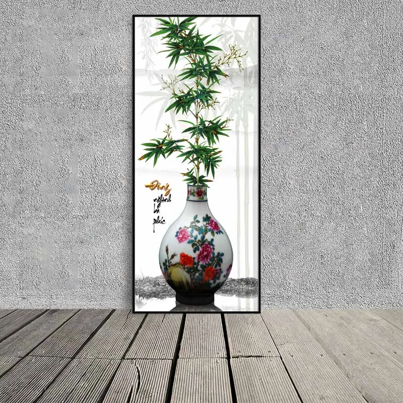 Tranh bình Tứ quý Đào Lan Cúc Trúc phong thủy