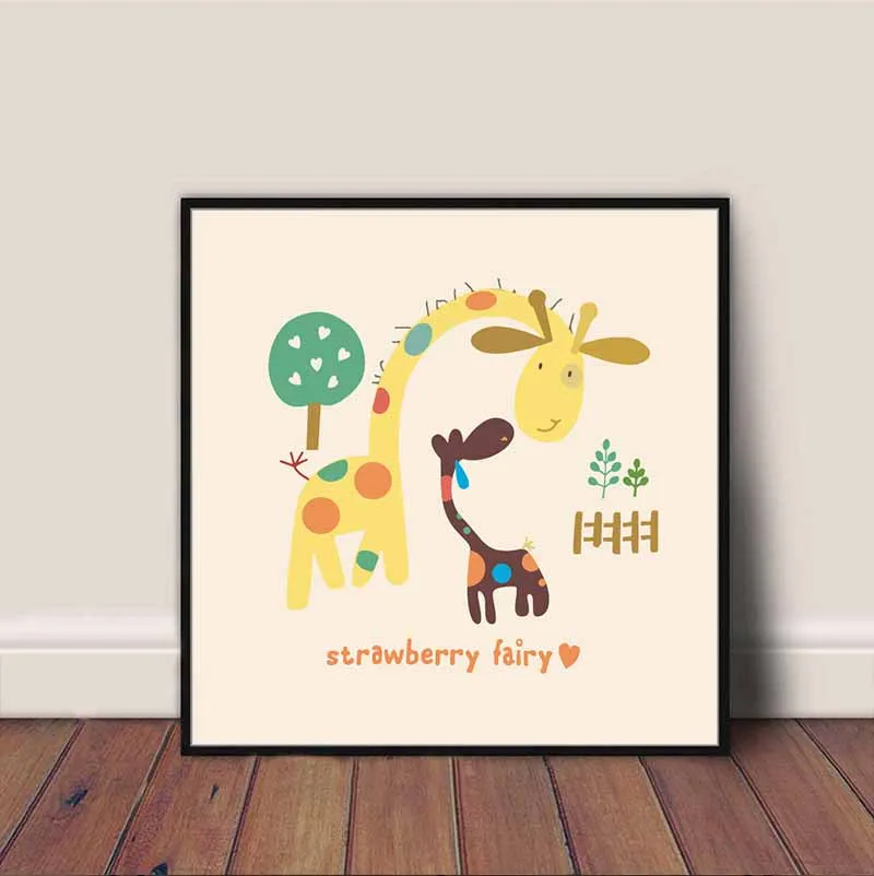 Tranh các loài vật ngộ nghĩnh treo phòng trẻ em