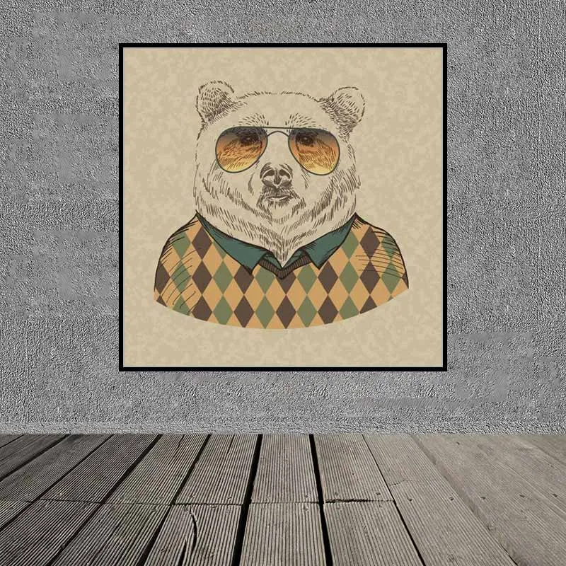 Tranh thời trang động vật chó mèo hài hước