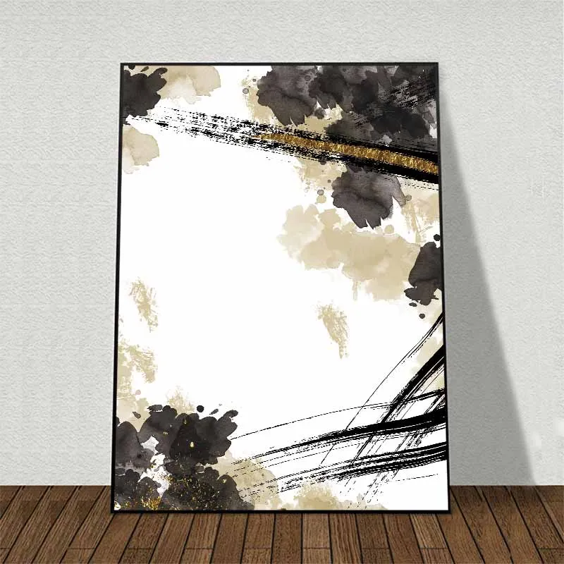Tranh trừu tượng vết mực loang sắc nâu