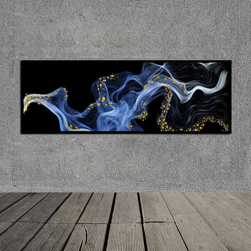 Tranh canvas Scandinavian làn khói trừu tượng khổ ngang