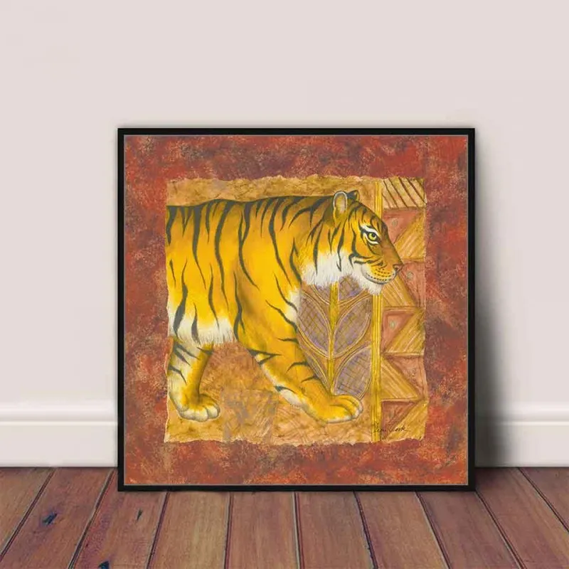 Tranh canvas động vật ngựa vằn, báo đốm voi và hổ