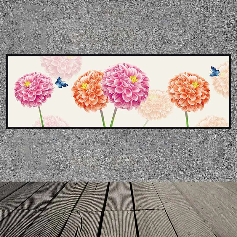 Tranh hoa Cẩm Tú Cầu và bướm