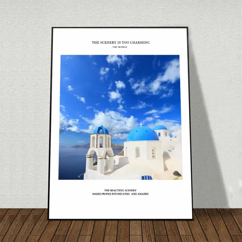 Tranh canvas phong cảnh thành phố Oia, Hy Lạp