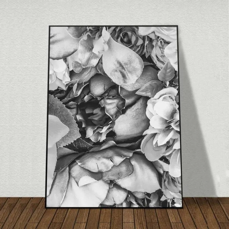 Tranh canvas Scandinavian chân dung cô gái, nai và hoa kết hợp chữ