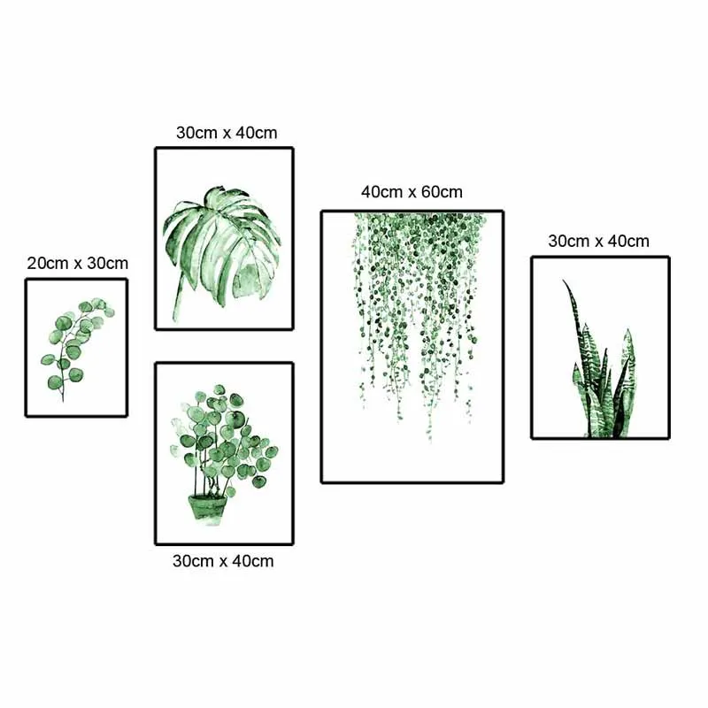 Tranh canvas các loại lá cây nhiệt đới