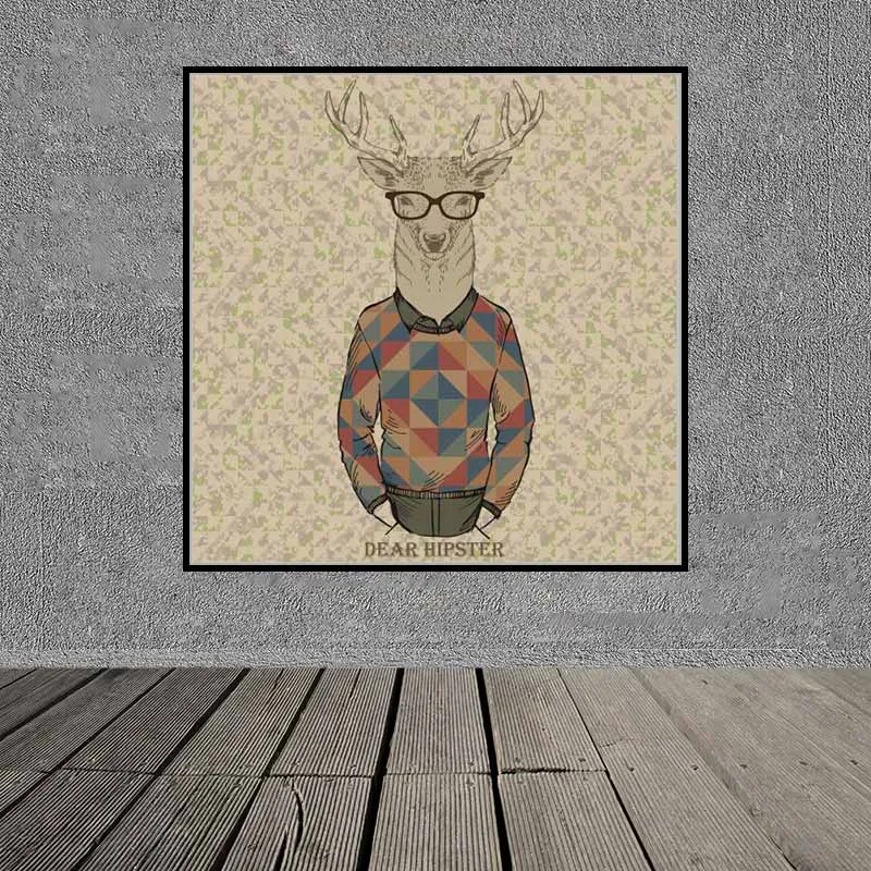 Tranh thời trang động vật chó mèo hài hước